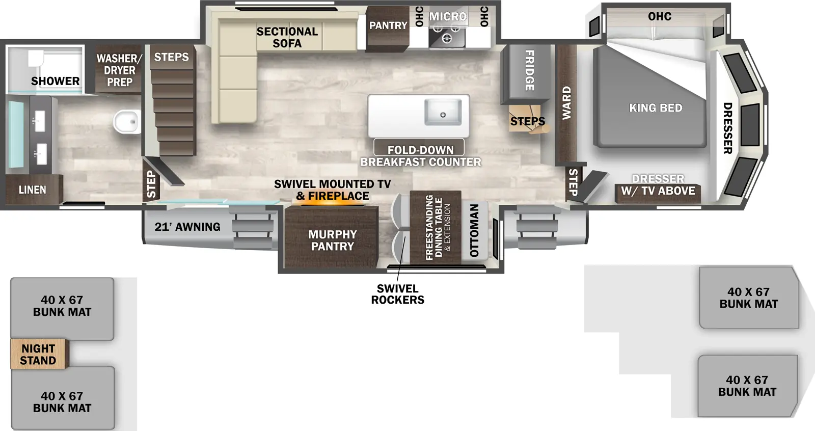 Cedar Creek Cottage 40CBK Floorplan